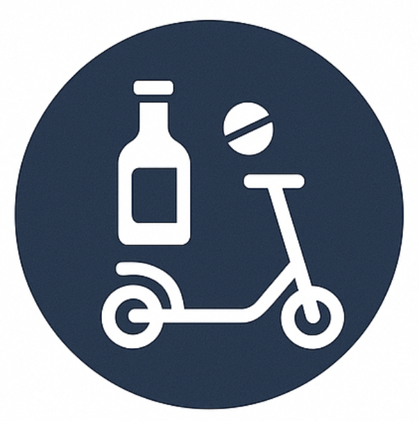 Accidente de scooter eléctrico por consumo de alcohol o drogas