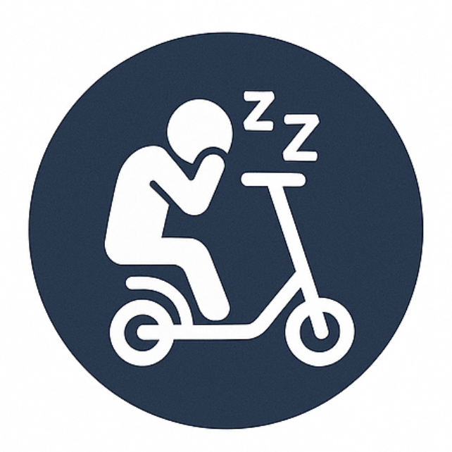 Accidente de scooter eléctrico por fatiga del conductor