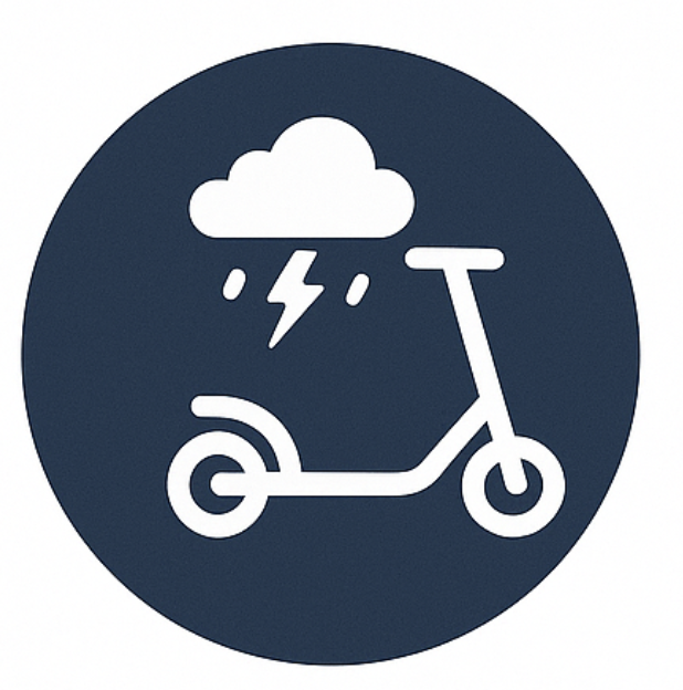 Accidente de scooter eléctrico por malas condiciones climáticas