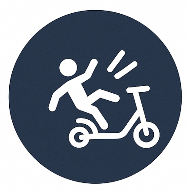 Caída por pérdida de control de scooter eléctrico en Miami